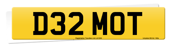 Registration number D32 MOT